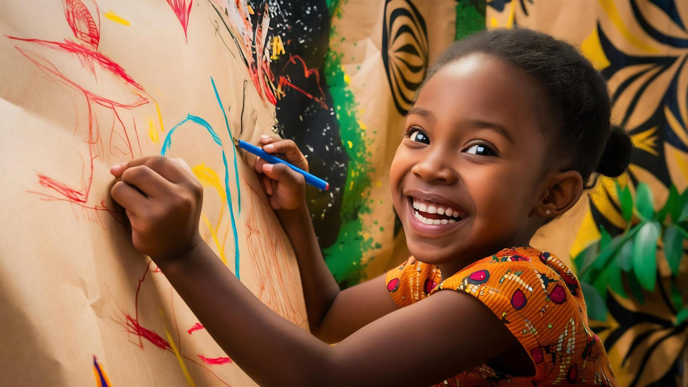 A Greenfield pupil drawing in the creative arts studio